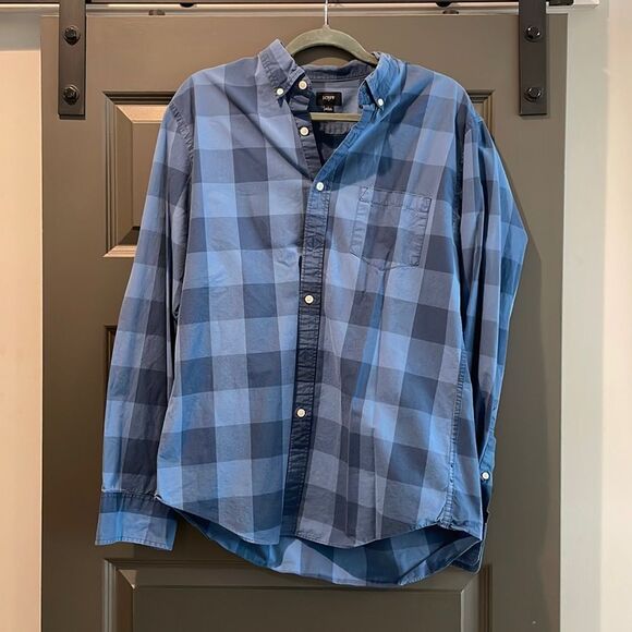 J. Crew Other - J Crew, blue checkered button down shirt